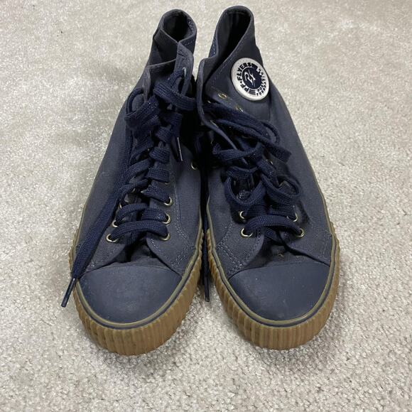 PF Flyers Shoes Mens Sz 10 Navy Blue Center Hi Canvas Gum Sole Sneakers - Picture 2 of 8